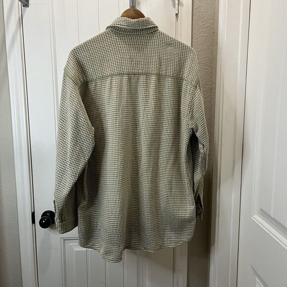 Bad Boy Vintage Shacket Jacket Shirt Button Up Thick Cotton Plaid Brown Green L - Picture 6 of 10